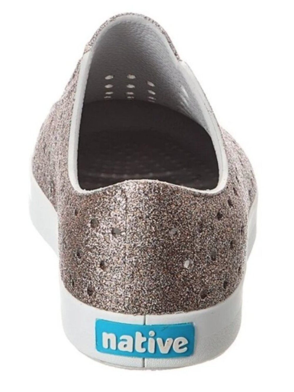 NATIVE WOMENS JEFFERSON GLITTER WATERPROOF SLIP ON SNEAKERS